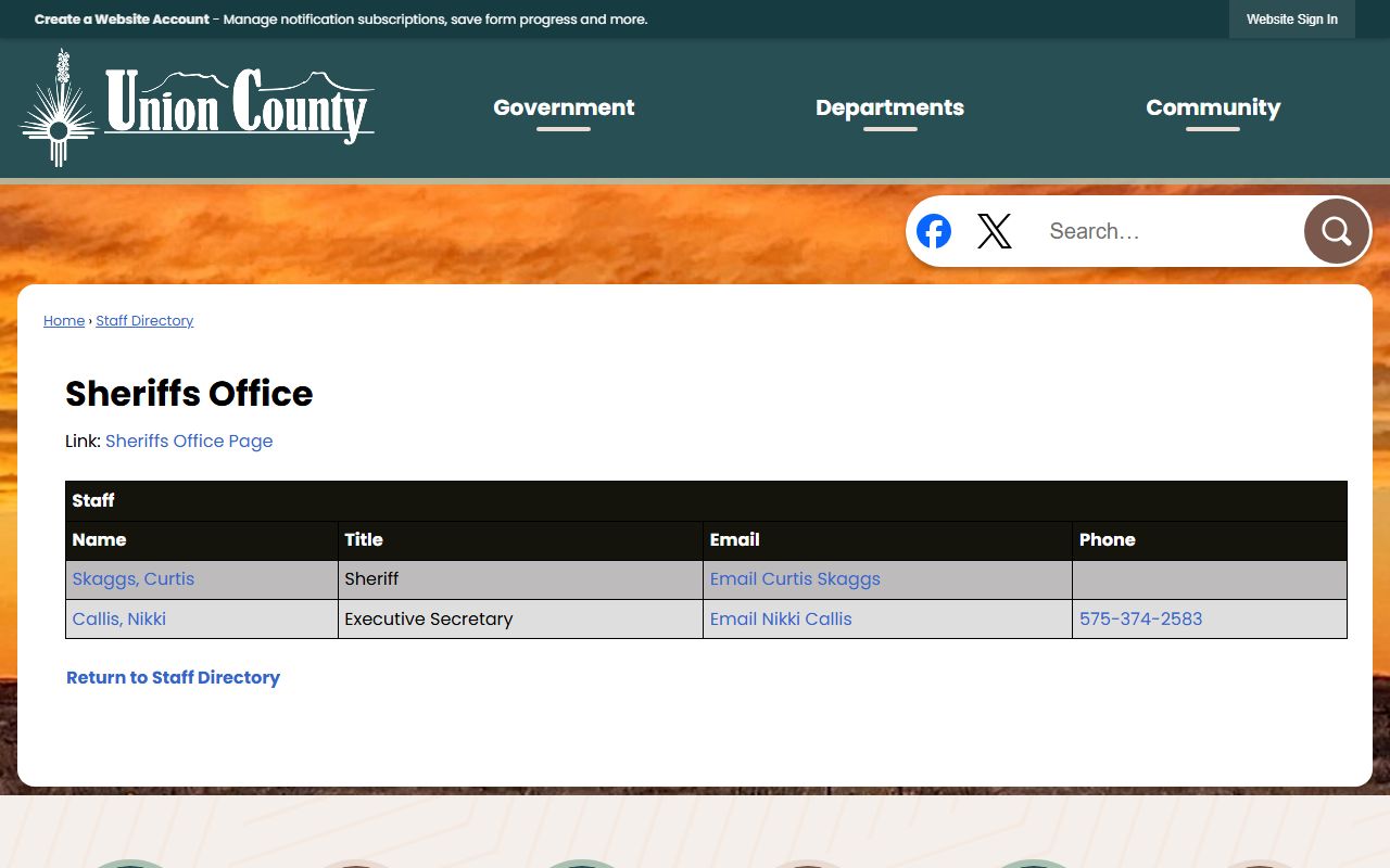 Union County inmate records sheriff directory source